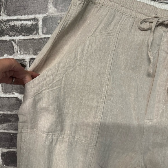 NWT Free People Feelin Good Linen Utility Pant Natural tan pants - Picture 5 of 15